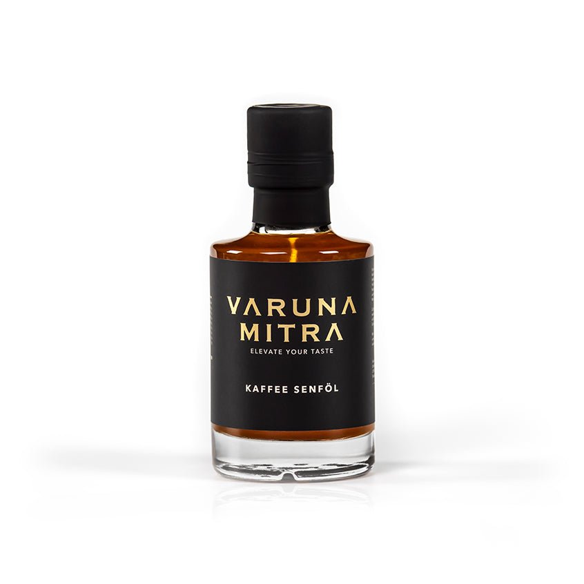 Varuna Mitra Kaffee Oel Flasche Produktfoto auf weiß