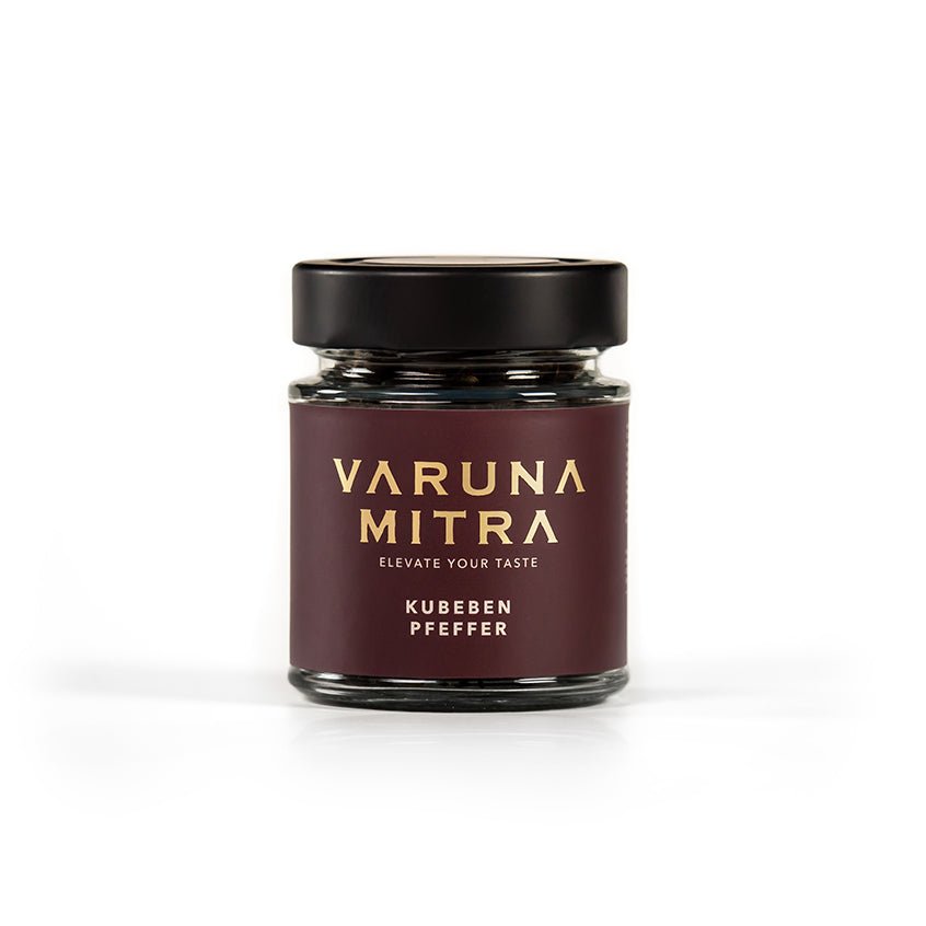 Varuna Mitra Kubeben Pfeffer Glas Produktfoto auf weiß